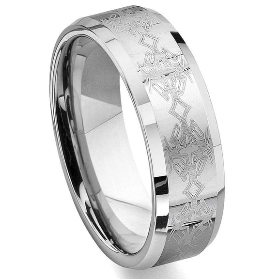 Titanium Kay Tungsten Carbide Laser Engraved Celtic Comfort Fit Mens Wedding Band Ring Sz 9.5