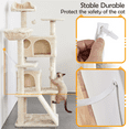 SmileMart 54" Double Condo Cat Tree with Scratching Post Tower, Beige