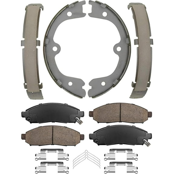 Detroit Axle - Front Ceramic Brake Pads   Rear Brake Shoes Replacement for Nissan Frontier Pathfinder Equator Xterra - 4pc Set