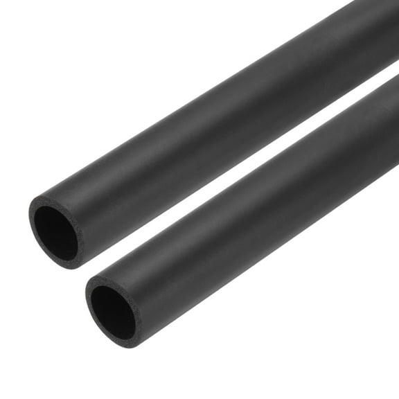 Uxcell 2Pcs Pipe Insulation Foam Tube Lagging Insulation 24" Heat Preservation Handle Grip Black 25mm x 35mm