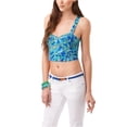 thumbnail image 2 of Aeropostale Womens Cropped Paisley Corset Tank Top, Blue, Juniors, Small, 2 of 2