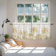 thumbnail image 4 of Palm Trees Tier Curtains, Yellow Tropical Plants Summer Forest Scenery Light Filtering Kitchen Curtains, 2Pcs Rod Pocket Half Window Treatments Panels for Sink Cafe Cabinet Camper 27.5x24 Inches, 4 of 9