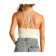 thumbnail image 4 of SAYOO Bodycon Knit Camisole for Women,  Backless Halter Neck Cropped Tank Tops, Solid Color White/ Black/ Pink/ Green/ Beige, 4 of 5