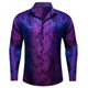 thumbnail image 2 of Camisa YOHOWA para hombre, cachemir, floral, seda, negocios, morado y azul, 2 of 6