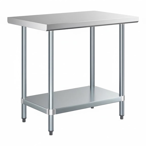 Glownary  36" x 36" 16 Gauge Stainless Steel Commercial Work Table with Undershelf
