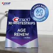Crest 3DWhitestrips Age Renew At-home Teeth Whitening Kit, 21 Treatments, 25 Levels Whiter