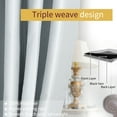 thumbnail image 3 of PiccoCasa 2pcs Blockout Thermal Insulated Grommet Window Curtain Panel Valance Darkening Drapes White 42" x 95", 3 of 8
