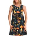 thumbnail image 1 of Easygdp Colorful Plants Mushroom para Vestido Transpirable de Mujer, Vestido Suelto de Manga Corta con Pliegues y Bolsillos para el Verano, 1 of 7
