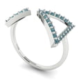 thumbnail image 2 of Statement Engagement Ring for Women - 0.2475ct Blue Moissanite in 14K White Gold Promise Ring, 2 of 6