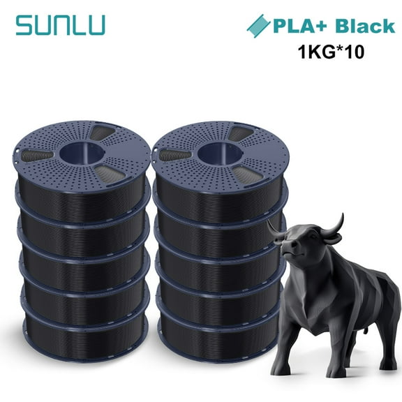 SUNLU PLA PRO Filament of 3D Printer 1.75mm, SUNLU Neatly Wound 1.75mm, PLA PLUS Filament for Most FDM 3D Printer, Dimensional Accuracy /- 0.02 mm, 10 kg Black