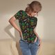 thumbnail image 3 of Balery Pineapples Body de cuello redondo de manga corta para mujer Tops de manga corta Tops básicos-Small, 3 of 7