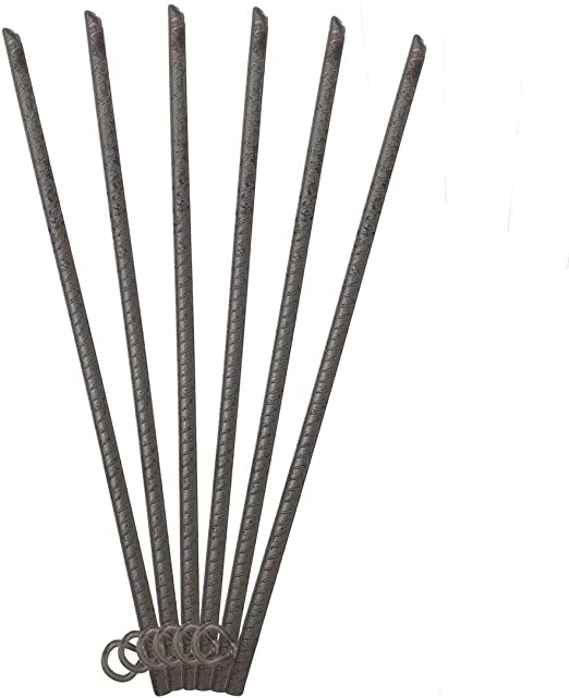 12" Metal Rebar Stake with Tie Loop (6Pack)