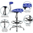 thumbnail image 2 of Vibrant Nautical Blue and Chrome Drafting Stool with Tractor Seat, 2 of 9