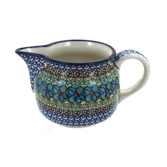 Blue Rose Polish Pottery Mardi Gras Small Pitcher