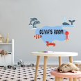 thumbnail image 2 of Ocean Themed Vinyl Wall Decal - Personalized Name Cartoon Wall Stickers for Kids Room Bedroom - Self Adhesive Custom Wall Sticker - Size : 10" x 6"., 2 of 4
