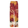 thumbnail image 4 of Thanksgiving Pumpkins Fall Leaves Pajamas For Women Loose Retro Night Pajama Pants Comfortable Sleepwear Bottoms Homewear, 4 of 6