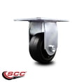 thumbnail image 2 of 4 Inch Heavy Duty Top Plate Rubber on Steel Rigid Caster with Ball Bearing SCC, 2 of 2