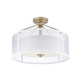 thumbnail image 2 of Elk Home Diffusion 3-Light Semi Flush - in Aged Silver Finish, with Silver Organza Shade with Frosted Glass Inner Shade, Transitional Style, 2 of 2