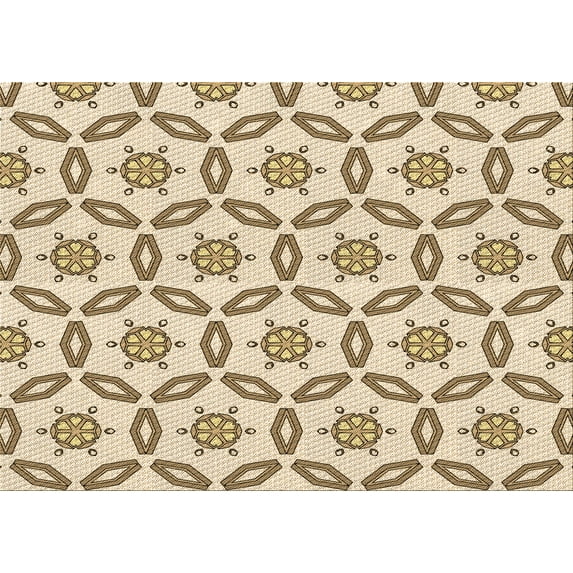 Ahgly Company Machine Washable Indoor Rectangle Transitional Golden Blonde Gold Area Rugs, 7' x 9'