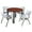 Cherry / Black / Grey, variant on Romig Trek 36 in Round Breakroom Table- Maple Top, Chrome Legs, 4 M Stack Chairs- Grey