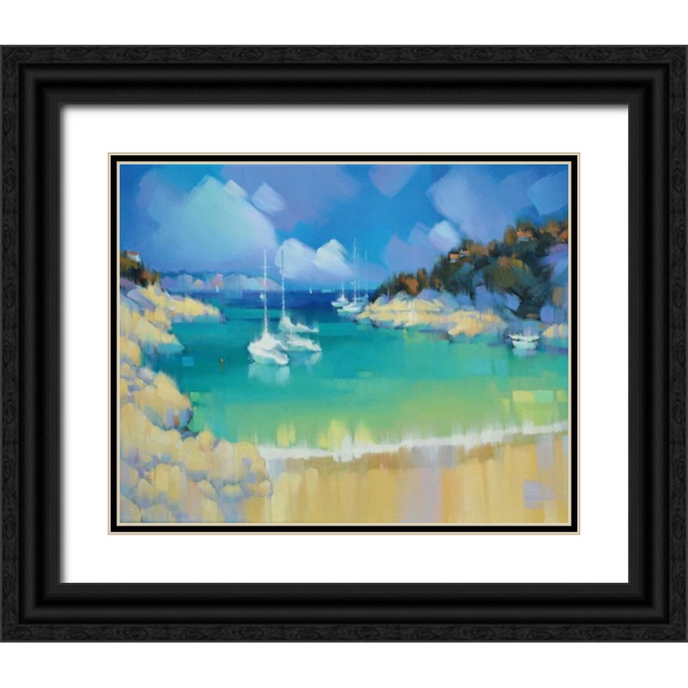 Krioutchkov Alex Hook 24x20 Black Ornate Wood Framed with Double Matting Museum Art Print Titled - Cala Llombards IV