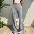 thumbnail image 6 of KPOPLK Women's Low Rise Flare Sweat Pants Drawstring Elastic Waist Bell Bottom Sweatpants with Pockets Casual Lounge Trousers,Size XL, 6 of 7