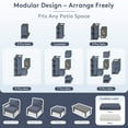thumbnail image 5 of SERWALL 7-Piece HDPE Outdoor Patio Furniture Set, Modular Conversation Sofa, Weather-Resistant Patio Sofa, Deck, Backyard & Poolside, Grey Frame with Grey Cushions, 5 of 9