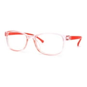 Kids Narrow Rectangle Horned Rim 100% Blue Light Flitering Computer Glasses Orange