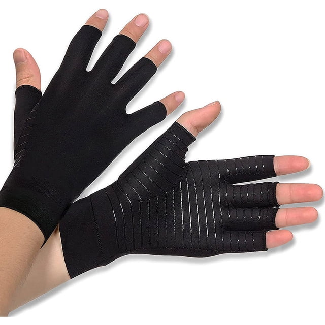 Pares de guantes de cobre para artritis talla M, guantes de compresión para artritis reumatoide, protección para la muñeca
