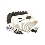 Charles Leonard Dry Erase Lapboard Class Pack, Plain 1-Sided Boards, Markers & Erasers, Pack of 12