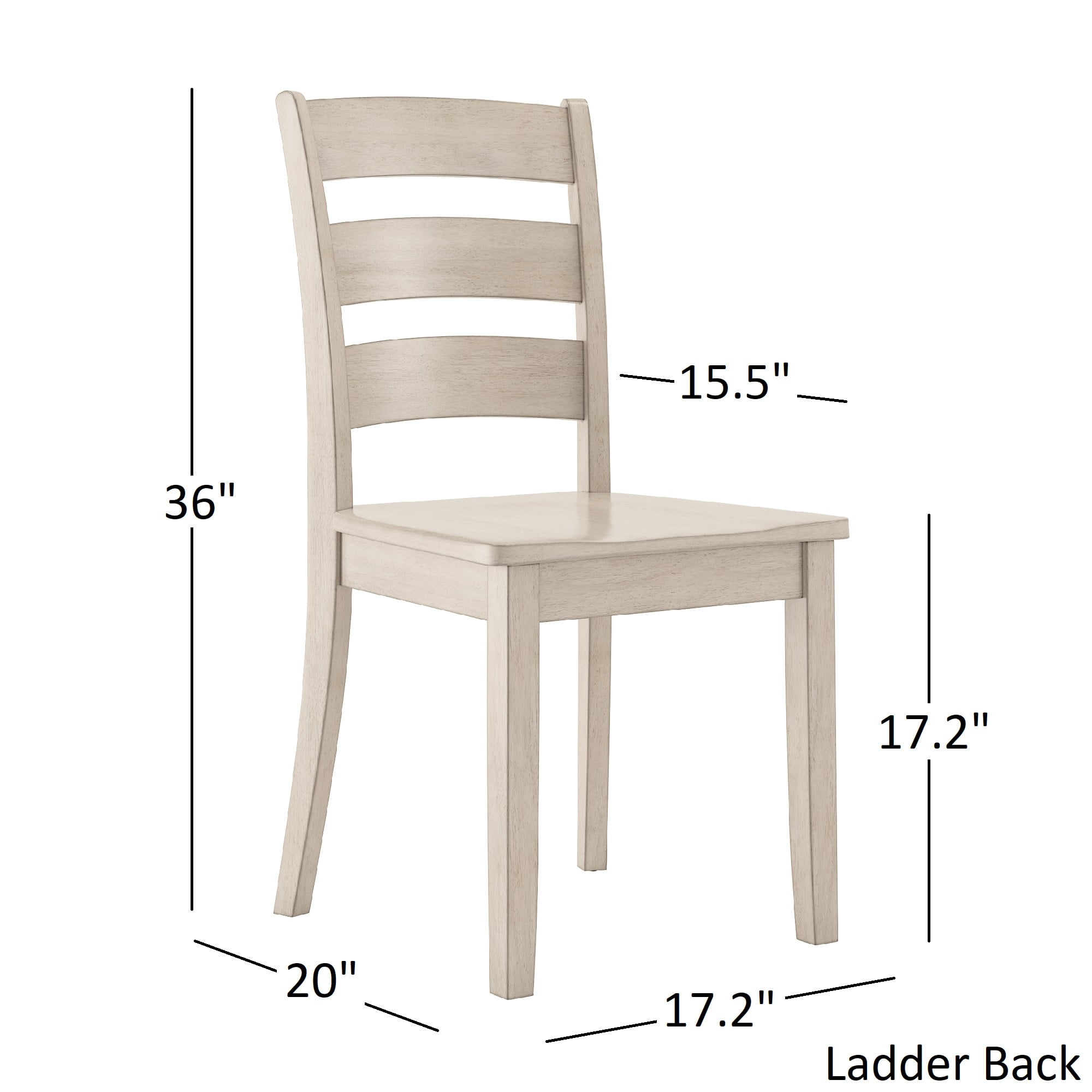 Lexington 60-inch Rectangular Dining Set with Ladder Back Chairs, Multiple Finishes