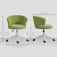thumbnail image 3 of Vinsetto Chaise de Bureau Duveteuse à Hauteur Réglable, Sans Accoudoirs, Vert Pâle, 3 of 10