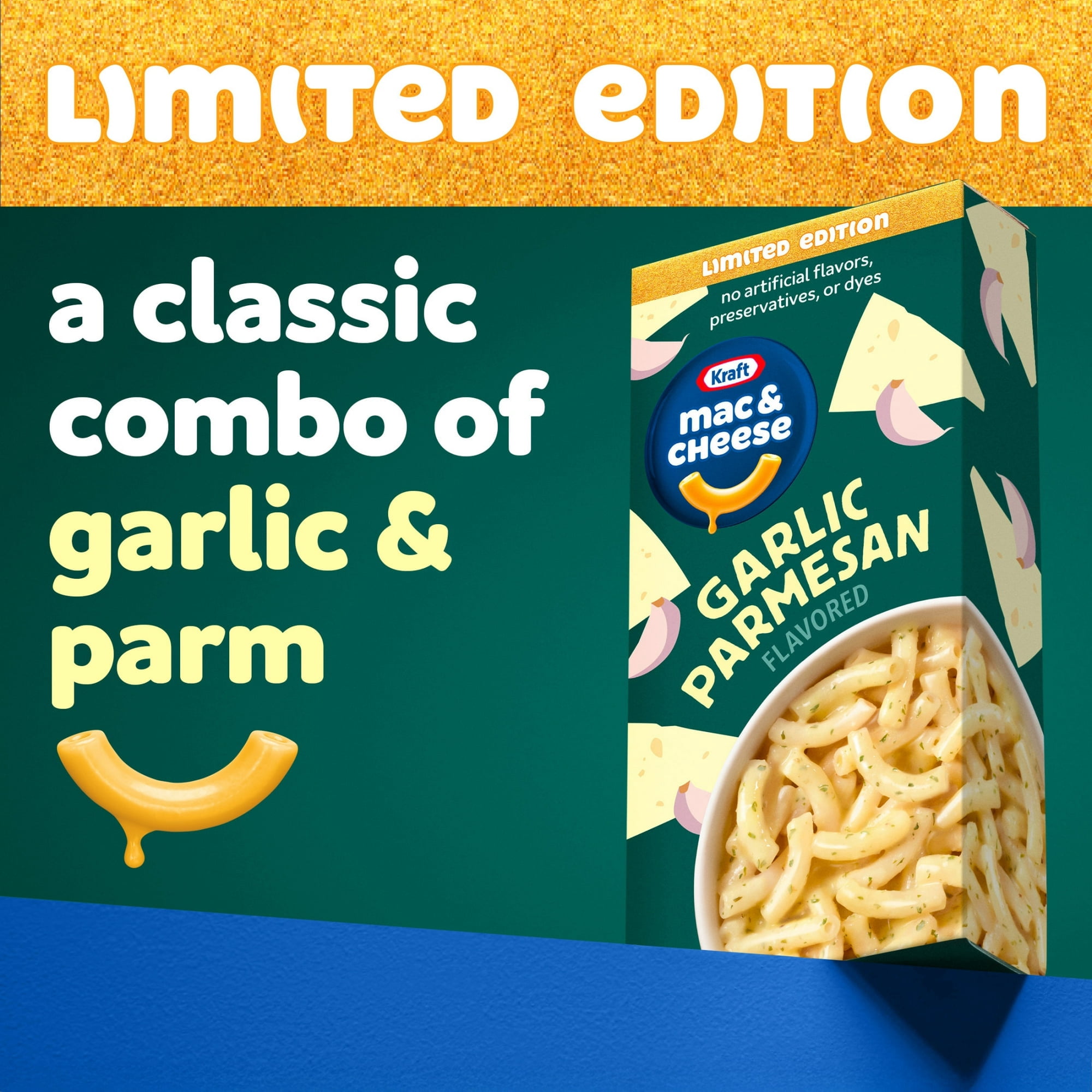 Kraft Garlic Parmesan Flavored Mac & Cheese Macaroni and Cheese Sauce Mix, Dinner Sides, 7.25 oz Box