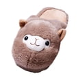 thumbnail image 2 of segolike Cartoon Alpaca Slippers House Shoes Household Slip on Slippers Winter Warm Slipper for Couples Valentines Day Gifts Khaki, 2 of 8