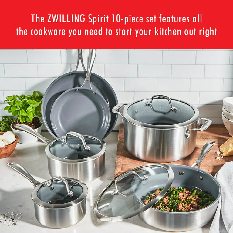 Zwilling Spirit 2-Piece Stainless Steel Ceramic Nonstick Fry Pan Set