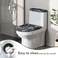 thumbnail image 4 of HELLHERO Indigo Floral Pattern Elastic Fabric Toilet Seat Protector & Easy to Install Round Toilet Lid Dust Cover & Stretch for Indoor Home Elastic Edge, 4 of 8