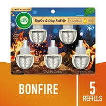Air Wick Plug-In Scented Oil Air Freshener Warmer Refills, Bonfire and Crisp Fall Air, 5 Count