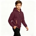 thumbnail image 5 of Boys' Hoodie Sweatshirt Quarter Zip Up Lightweight Sweat Shirt with Kangaroo Pockets Warm Hoodie For Boys, 5 of 10