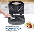 thumbnail image 4 of Elite Gourmet ESM2207 Maxi-Matic Sandwich Panini Maker Máquina de queso a la parrilla Tortillas de atún derretimiento superficie antiadherente, 2 rebanadas, negro, 4 of 5