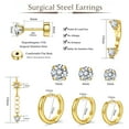thumbnail image 5 of 20Gauge Cartilage Earrings for Women Flat Back-Hypoallergenic Surgical Stainless Steel Stud Hoop Cartilage Earring Set Daith Conch Tragus Helix Piercing Jewelry Single, 5 of 6