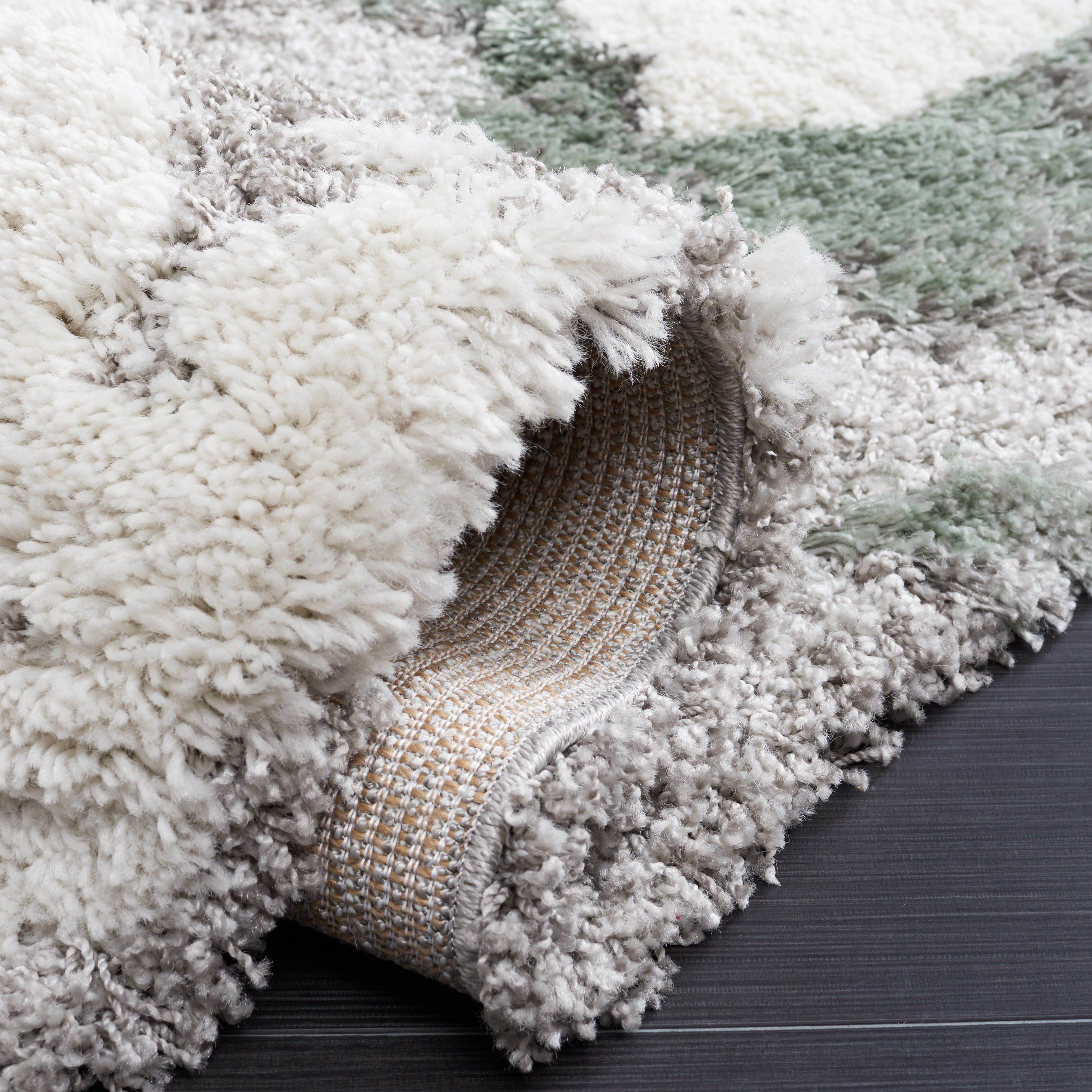 SAFAVIEH Horizon Konstantinos Abstract Shag Area Rug, Grey/Green, 6' x 9'