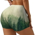 thumbnail image 2 of Fotbe Fog Forest Seamless Shorts, Womens Workout Shorts High Waist Stretch Booty Short for Gym/Yoga/Running/Biking-Small, 2 of 9