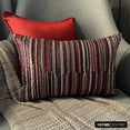 thumbnail image 4 of Funda de almohada lumbar decorativa roja de 30 x 35 cm (12 x 14 pulgadas), almohada rectangular de cuentas de seda, diseño de rayas de estilo moderno - Esplendor Escarlata, 4 of 8