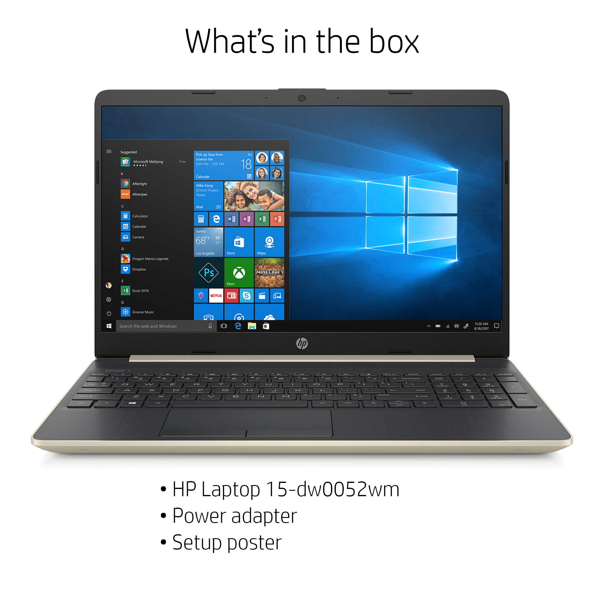 HP 15.6" HD Laptop, Intel Core i5-8265U, 8GB, 256GB SSD, Pale Gold, 15-dw0052wm - image 8 of 10