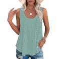 thumbnail image 2 of Tank Tops For Women Solid Color Fashionable Casual Round Neck Sleeveless Camisole Top Camisole Tops For Women, 2 of 7
