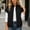 Black, variant on Women Short Sleeve Quilted Vest Stand Collar Zip Up Lightweight Padded Outerwear With Side Pockets