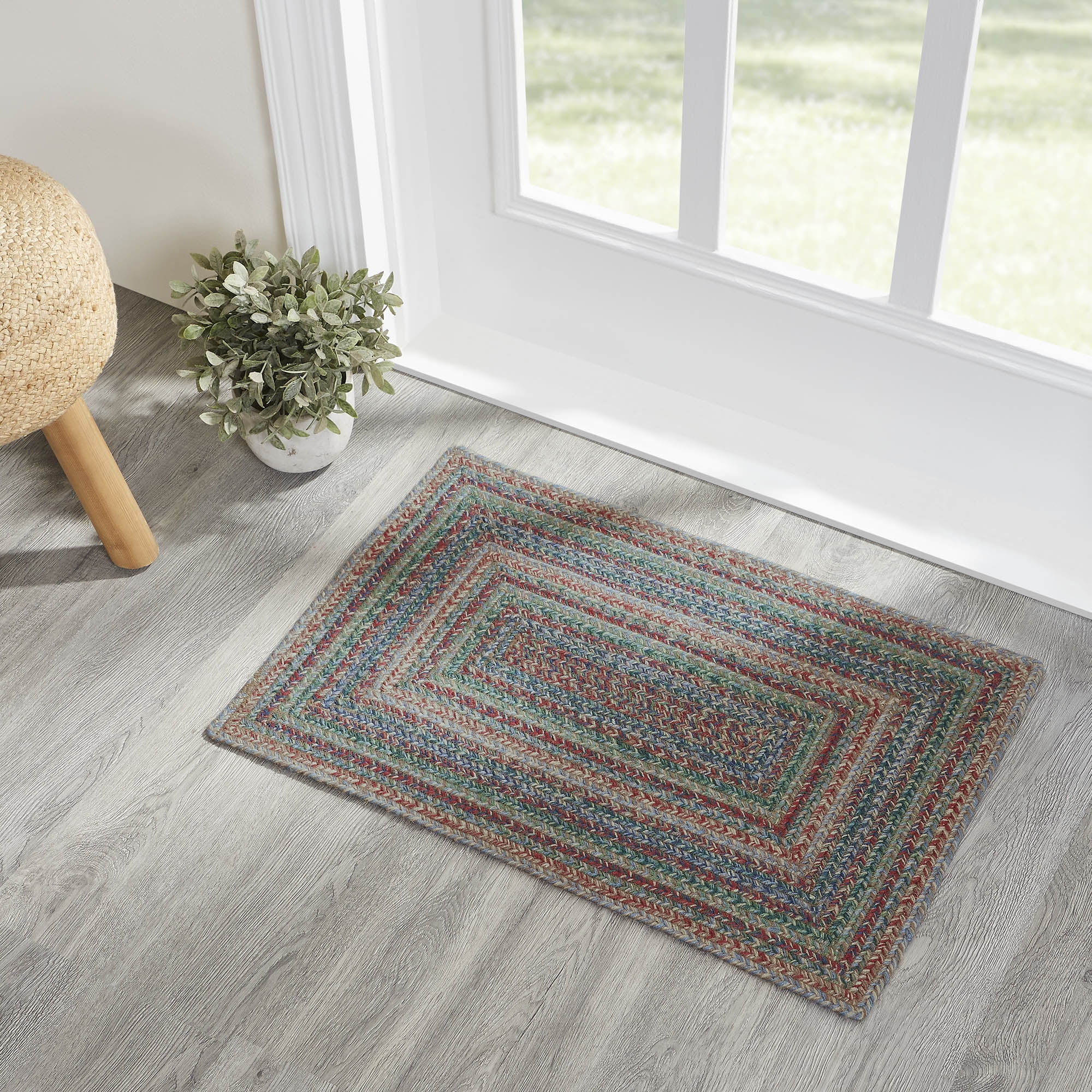 VHC Brands Tea Cabin Teppich Aus Jute – Rustikal, Gestreift, Mit Bodenpolster, 61 X 91,4 Cm
