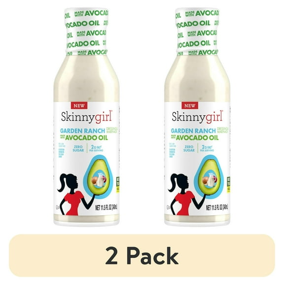 (2 pack) Skinnygirl Avocado Oil Garden Ranch Dressing, Gluten Free, Avocado Oil Based, 11.5 fl oz