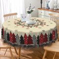 thumbnail image 5 of Nanqianyi Christmas Pine Wreath Round Tablecloth,60 Inch,Washable Polyester Table Cover for Winter Holiday, 5 of 6