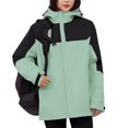 thumbnail image 2 of ATOYSOY Women's Windproof Ski Jackets Warm Long Sleeve Zip Pocket Hooded Jacket Windproof Hiking Jacket for Women Winter Green M, 2 of 9